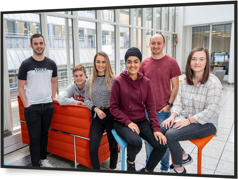 Young apprentices in an office