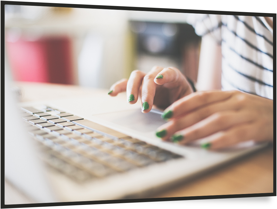 girl using laptop