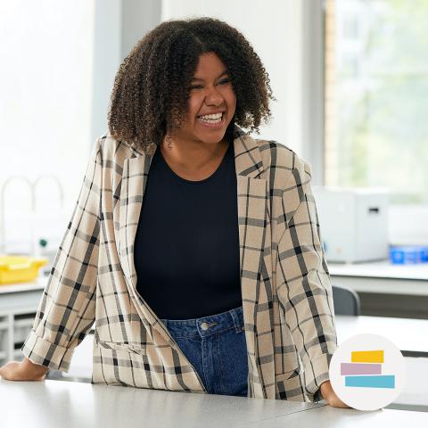 Young Black woman in classroom