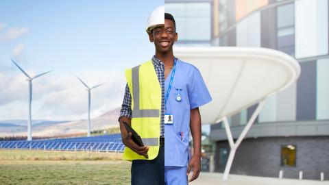 Young black man – half nurse half engineer