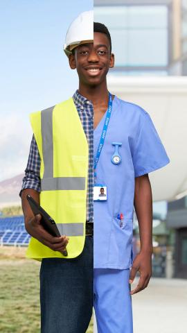 Young black man – half nurse half engineer