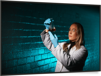 Girl holding a beaker