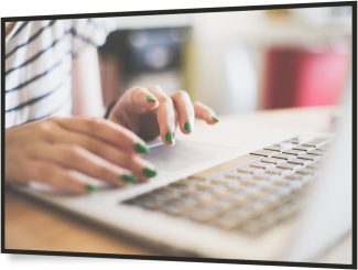 girl using laptop